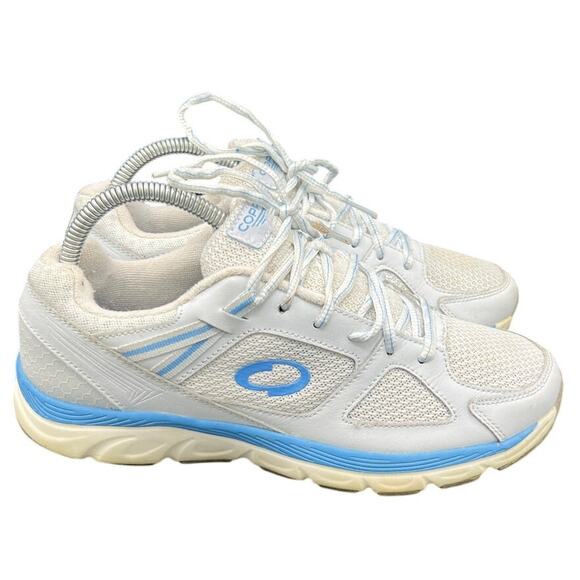 🩶 Copper Fit Women’s 8 White Mesh Walking Sneakers – Comfort Arch Support - Picture 1 of 8